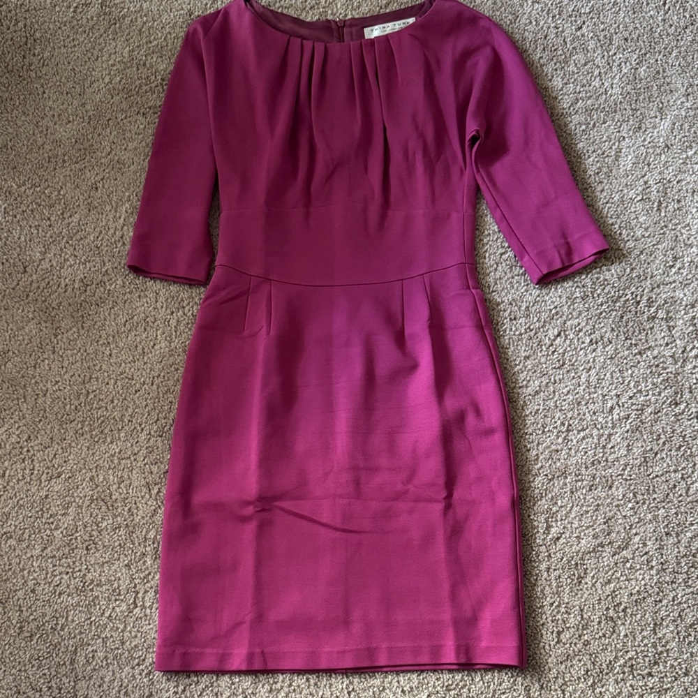 Trina Turk Fuchsia Long Sleeve Dress